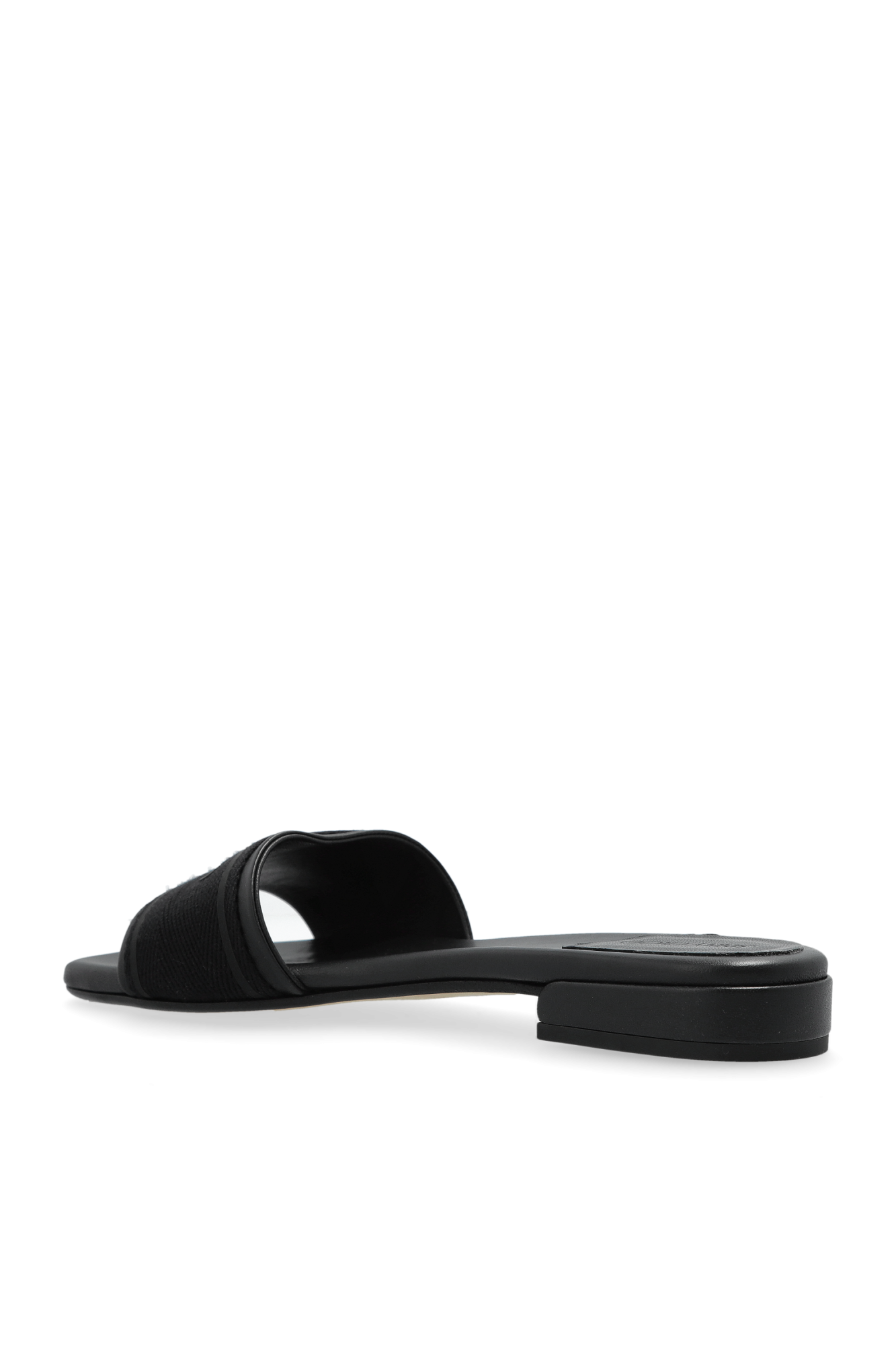 サンダル・ミュール JIMMY CHOO JOA SANDALS Cream Joa logo-print canvas and leather slingback sandals
